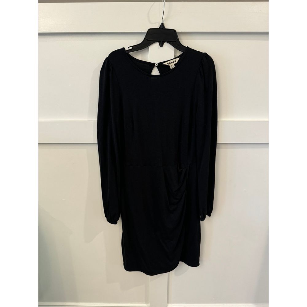 Boden black cinched waist midi‎ dress 4R